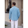 image:imageCOOFANDY Mens Dress Shirts Long Sleeve Untucked Button Down ShirtsLight Blue