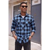 image:imageCOOFANDY Mens Flannel Plaid Shirts Long Sleeve Casual Button Down Shirt with PocketsLight Blue