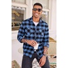 image:imageCOOFANDY Mens Flannel Plaid Shirts Long Sleeve Casual Button Down Shirt with PocketsLight Blue