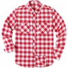 image:imageCOOFANDY Mens Flannel Plaid Shirts Long Sleeve Casual Button Down Shirt with PocketsRed White