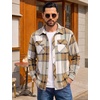image:imageCOOFANDY Mens Flannel Shirts Plaid Jacket Casual Button Down ShirtLight Khaki