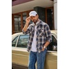 image:imageCOOFANDY Mens Flannel Shirts Plaid Jacket Casual Button Down ShirtOrangeblue