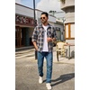 image:imageCOOFANDY Mens Flannel Shirts Plaid Jacket Casual Button Down ShirtOrangeblue