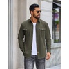 image:imageCOOFANDY Mens Long Sleeve Button Down Lightweight Shirt Jacket with PocketArmy Green