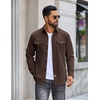 image:imageCOOFANDY Mens Long Sleeve Button Down Lightweight Shirt Jacket with PocketCoffee