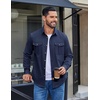 image:imageCOOFANDY Mens Long Sleeve Button Down Lightweight Shirt Jacket with PocketNavy Blue