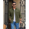 image:imageCOOFANDY Mens Long Sleeve Button Down Lightweight Shirt Jacket with PocketOlive Green
