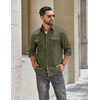 image:imageCOOFANDY Mens Long Sleeve Button Down Lightweight Shirt Jacket with PocketOlive Green