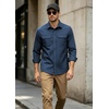 image:imageCOOFANDY Mens Long Sleeve Button Up Work Shirt Jacket with PocketsBlue