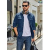 image:imageCOOFANDY Mens Long Sleeve Button Up Work Shirt Jacket with PocketsBlue