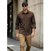 image:imageCOOFANDY Mens Long Sleeve Button Up Work Shirt Jacket with PocketsBrown