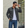 image:imageCOOFANDY Mens Long Sleeve Button Up Work Shirt Jacket with PocketsDark Grey