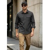 image:imageCOOFANDY Mens Long Sleeve Button Up Work Shirt Jacket with PocketsDark Grey
