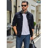 image:imageCOOFANDY Mens Long Sleeve Button Up Work Shirt Jacket with PocketsNavy Blue