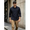 image:imageCOOFANDY Mens Long Sleeve Button Up Work Shirt Jacket with PocketsNavy Blue