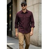 image:imageCOOFANDY Mens Long Sleeve Button Up Work Shirt Jacket with PocketsWine Red