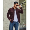 image:imageCOOFANDY Mens Long Sleeve Button Up Work Shirt Jacket with PocketsWine Red