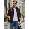 image:imageCOOFANDY Mens Long Sleeve Button Up Work Shirt Jacket with PocketsWine Red
