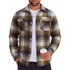 image:imageCOOFANDY Men Flannel Shirt Casual Button Down Shirt Jacket Long Sleeve Plaid Shirts with PocketsBrown Plaid