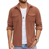 image:imageCOOFANDY Mens Button Down Waffle Shirt Jacket Casual Long Sleeve Shacket Lightweight Overshirts with Flap PocketsCaramel