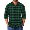 image:imageCOOFANDY Mens Casual Long Sleeve Button Up Plaid Flannel Shirt Jacket with PocketBuffalo Black Green