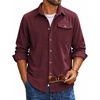 image:imageCOOFANDY Mens Corduroy Shirt Long Sleeve Button Down Casual Shirts JacketVine Red