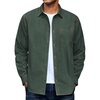 image:imageCOOFANDY Mens Denim Shirt Long Sleeve Button Down Casual Jean Shacket with PocketArmy Green