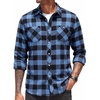 image:imageCOOFANDY Mens Flannel Plaid Shirts Long Sleeve Casual Button Down Shirt with PocketsLight Blue