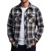 image:imageCOOFANDY Mens Flannel Shirts Plaid Jacket Casual Button Down ShirtOrangeblue