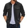 image:imageCOOFANDY Mens Long Sleeve Button Up Work Shirt Jacket with PocketsBlack