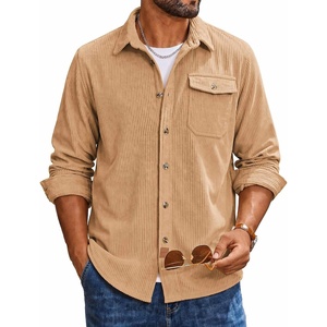 image:imageCOOFANDY Mens Corduroy Shirt Long Sleeve Button Down Casual Shirts JacketKhaki