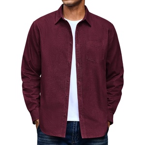 image:imageCOOFANDY Mens Denim Shirt Long Sleeve Button Down Casual Jean Shacket with PocketDark Red
