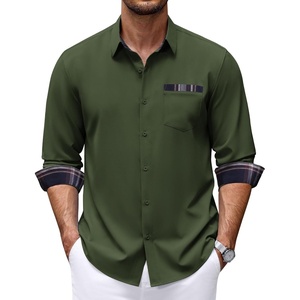 image:imageCOOFANDY Mens Dress Shirts Long Sleeve Untucked Button Down ShirtsArmy Green