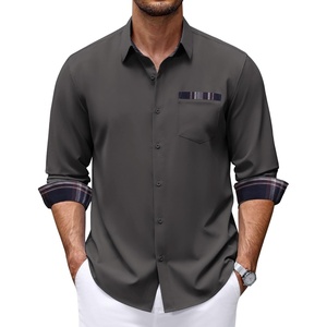 image:imageCOOFANDY Mens Dress Shirts Long Sleeve Untucked Button Down ShirtsDark Grey