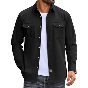 image:imageCOOFANDY Mens Long Sleeve Button Down Lightweight Shirt Jacket with PocketBlack