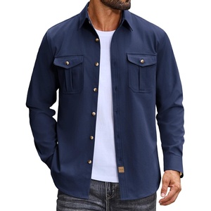 image:imageCOOFANDY Mens Long Sleeve Button Down Lightweight Shirt Jacket with PocketNavy Blue