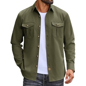 image:imageCOOFANDY Mens Long Sleeve Button Down Lightweight Shirt Jacket with PocketOlive Green