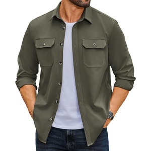 image:imageCOOFANDY Mens Long Sleeve Button Up Work Shirt Jacket with PocketsArmy Green