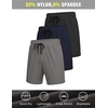 image:imageCOOFANDY Mens 3 Pack Athletic Running Shorts Gym Workout Short Quick Dry Sports Short with PocketsBlackDark GreyNavy Blue 1 Pack of 3