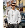 image:imageCOOFANDY Men Hoodies Sweatshirt Casual Long Sleeve Drawstring Hood PulloverAwhite