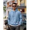 image:imageCOOFANDY Men Hoodies Sweatshirt Casual Long Sleeve Drawstring Hood PulloverLight Blue