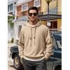 image:imageCOOFANDY Men Hoodies Sweatshirt Casual Long Sleeve Drawstring Hood PulloverLight Khaki