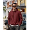 image:imageCOOFANDY Men Hoodies Sweatshirt Casual Long Sleeve Drawstring Hood PulloverWine Red