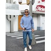 image:imageCOOFANDY Mens Hoodie Pullover Hooded Sweatshirt Casual Long Sleeve FashionLight Blue