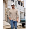 image:imageCOOFANDY Mens Long Sleeve TShirt Cotton Blend T Shirts Casual Crew Neck Basic Tee Soft Classic Regular Fit TshirtsBlackBlue VioletLight Khaki 3 Pack