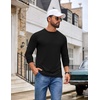 image:imageCOOFANDY Mens Long Sleeve TShirt Cotton Blend T Shirts Casual Crew Neck Basic Tee Soft Classic Regular Fit TshirtsBlackWhiteDark Gray 3 Pack