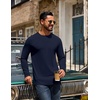 image:imageCOOFANDY Mens Long Sleeve TShirt Cotton Blend T Shirts Casual Crew Neck Basic Tee Soft Classic Regular Fit TshirtsBlue Violet