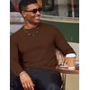 image:imageCOOFANDY Mens Long Sleeve TShirt Cotton Blend T Shirts Casual Crew Neck Basic Tee Soft Classic Regular Fit TshirtsBrown