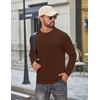 image:imageCOOFANDY Mens Long Sleeve TShirt Cotton Blend T Shirts Casual Crew Neck Basic Tee Soft Classic Regular Fit TshirtsBrown
