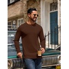 image:imageCOOFANDY Mens Long Sleeve TShirt Cotton Blend T Shirts Casual Crew Neck Basic Tee Soft Classic Regular Fit TshirtsBrown